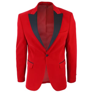 Heren rood fluwelen diner smoking colbert blazer