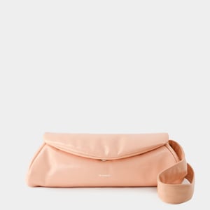 Cannolo Grande Gevoerde Hobo Tas - Jil Sander - Leer - Perzik Parel