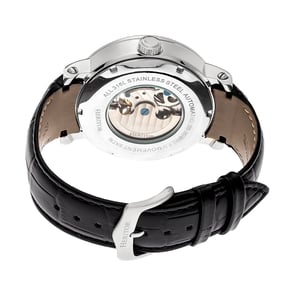Heritor automatisch Aries-skelethorloge met leren band