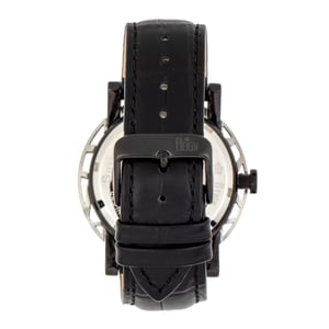 Reign Stavros automatisch skelet horloge met leren band