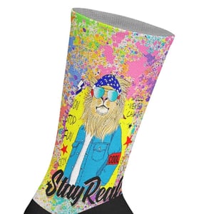 Lange uniseks sokken met elastische print