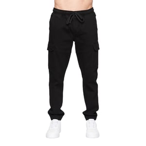 Crosshatch Heren Malimore Gesloten Enkellange Cargo Jeans (Massief zwart)