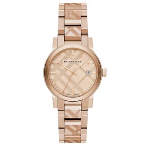 Burberry BU9146 The City Gegraveerd Ruit Unisex Horloge