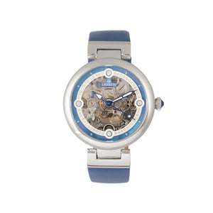 Empress Adelaide automatisch skelet horloge met leren band