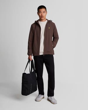 Heren Zip Door Capuchonjack in Bruin