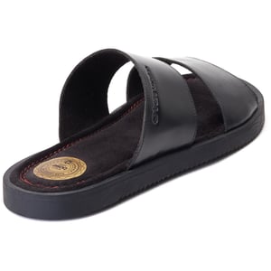 Base London Maven Leren Heren Sandalen Zwart