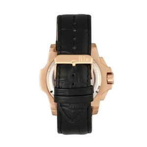 Reign Commodus automatisch skelet horloge met leren band