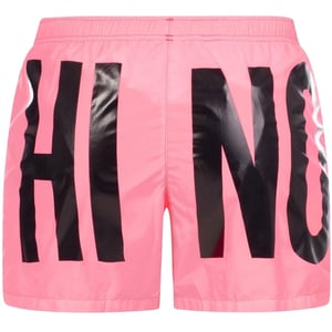 Moschino merkprint logo felroze korte zwemshort