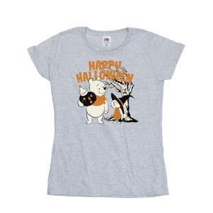 Disney Dames/Dames Winnie The Pooh en Knorretje Vrolijk Halloween T-shirt van katoen (Sportgrijs)
