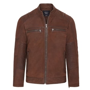 Heren buff lederen cafe racer bikerjack - Jinan
