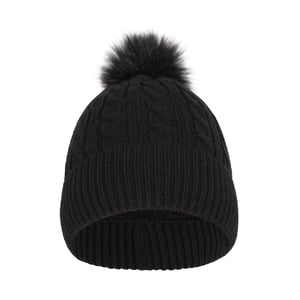 Mountain Warehouse Dames/Dames Pom Pom Faux Fur gevoerde muts (Zwart)