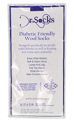 Dr.Socks - 3 paar wollen diabetische sokken voor heren - Zwart