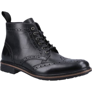 Hush Puppies Joshua Leer Heren Zwart Laarzen