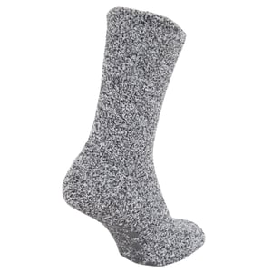 Floso Heren Warme Slippersokken met Rubberen Antislip Grip (Grijs)