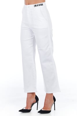 Frankie Morello Women's Wbrilliantwhite Jeans & Pant