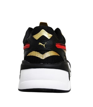 Puma RS-X3 CNY Zwart Rood Goud Laag Lace Up Heren Hardlooptrainers 373178 02