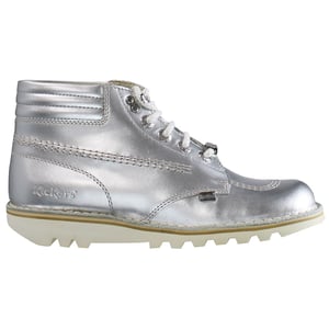 Kickers Throwback Enkellaarsjes Dames Zilver