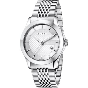 Gucci YA126401 G-Timeless Zilveren Wijzerplaat Herenhorloge