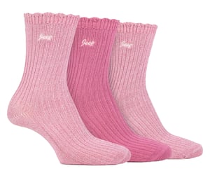 Dames Bamboe Botte Sokken | Jeep | Schattige Geribbelde Golfrand Enkel Sokken voor Vrouwen, Anti-Blaar Breisel Met Kussens - Cerise / Crème