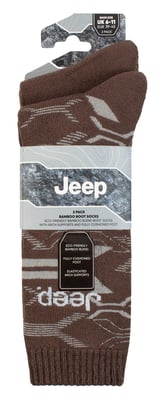 Heren Bamboe Werkboot Sokken | Jeep | Zachte en Ademend Dikke Zware Kussensokken, Gebreide Ribbelstijl Wandelsokken - Khaki / Steen