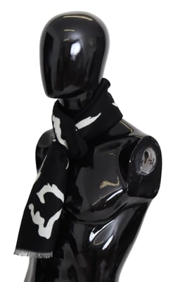 Givenchy Zwart Wit Wool Unissex Winter Warm SCARF Wrap Heren sjaal