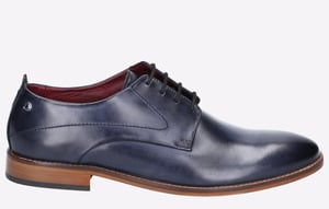 Base London Script Washed Leren Herenschoenen In Marineblauwe Oxford-Stijl