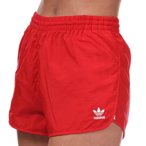 Women's adidas Originals Adicolor Classics 3-Stripes Shorts in Red