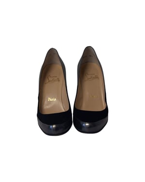 Christian Louboutin Metalen Plateau Pumps in Grijs Leer