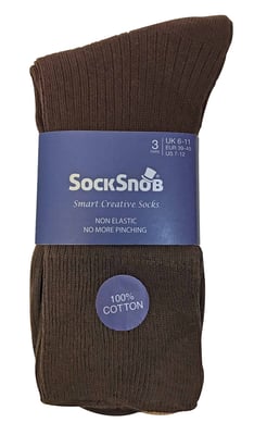 Set van 6 sokken zonder elastiek herensokken van 100% katoen - Beige