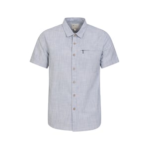 Mountain Warehouse Heren Kokosnoot Slub Overhemd met Korte Mouwen (Blauw)