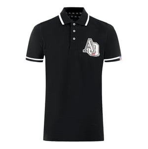Aquascutum AQ 1851 Embroidered Tipped Black Polo Shirt