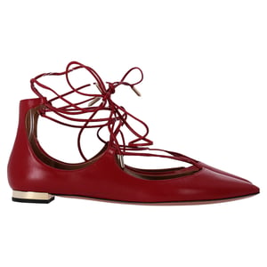 Aquazzura Christhy Laarzen met Veters in Rode Leer