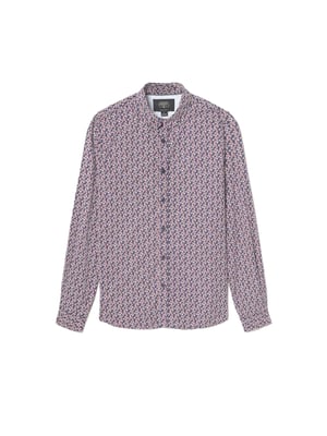 Le Temps Des Cerises Herenshirt Floy met rotem Blumenmuster