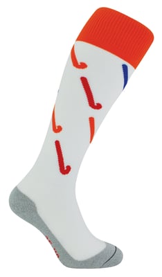 Hockeysokken met Coole Hockeystick Ontwerpen | Hingly | Heren & Dames | Ideaal voor Sport - Wit