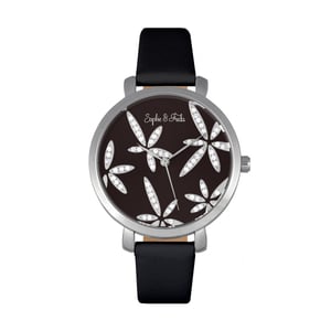 Sophie & Freda Key West horloge met leren band en Swarovski-kristallen