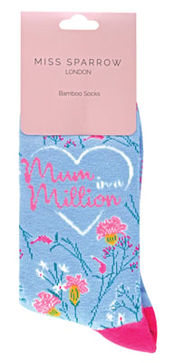Miss Sparrow dames bamboesokken voor mama - Mum Sokken (Blauw)