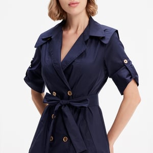 Katoenen trench-coat jurk