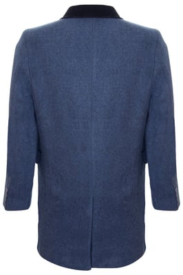 Heren 3/4 lange marineblauwe Crombie overjas jas visgraat tweed jas Peaky Blinder