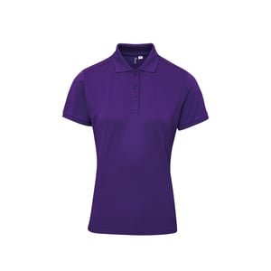 Premier Dames/dames Coolchecker Plus Piqu Polo met CoolPlus (Paars)