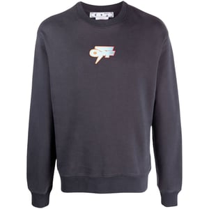 Gebroken wit Thunder Skate Fit marineblauw sweatshirt met ronde hals