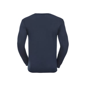 Russell Collection Heren Sweatshirt Katoen Acryl V Hals (Franse marine)