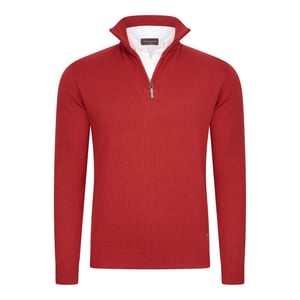 Cappuccino Italia Trui Mock Zip Pullover Rood