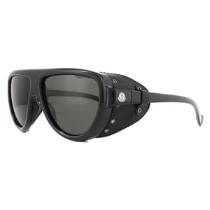 Moncler Zonnebril ML0089 01D Glanzende Zwarte Rook Gepolariseerd