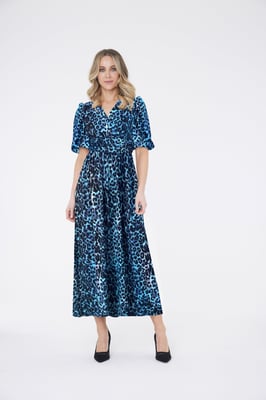 Evelyn Jurk Dierenprint Blauw