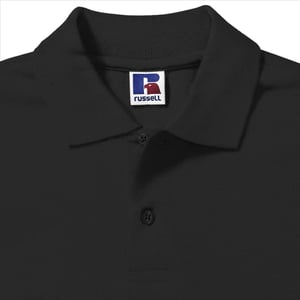 Russell Heren 100% Katoenen Korte Mouw Poloshirt (Zwart)