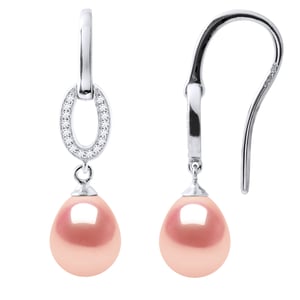 Oorbellen Hooks Zoetwater Parels 89mm Pears Roses Jewelry 925