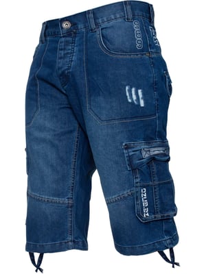 Enzo Heren Cargo Combat Denim Short