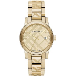 Burberry BU9038 The City Gegraveerd Geruit Unisex Horloge