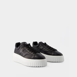 H-Stripes Allacciato Sneakers - Hogan - Leer - Zwart
