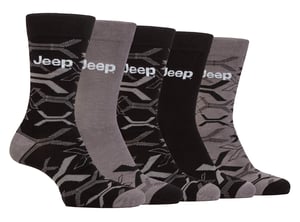Heren Bamboe Dress Sokken | Jeep | 5-Pack Ademend Vrijetijdssokken voor Elke Dag - Zwart / Charcoal